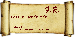 Foltin Renátó névjegykártya